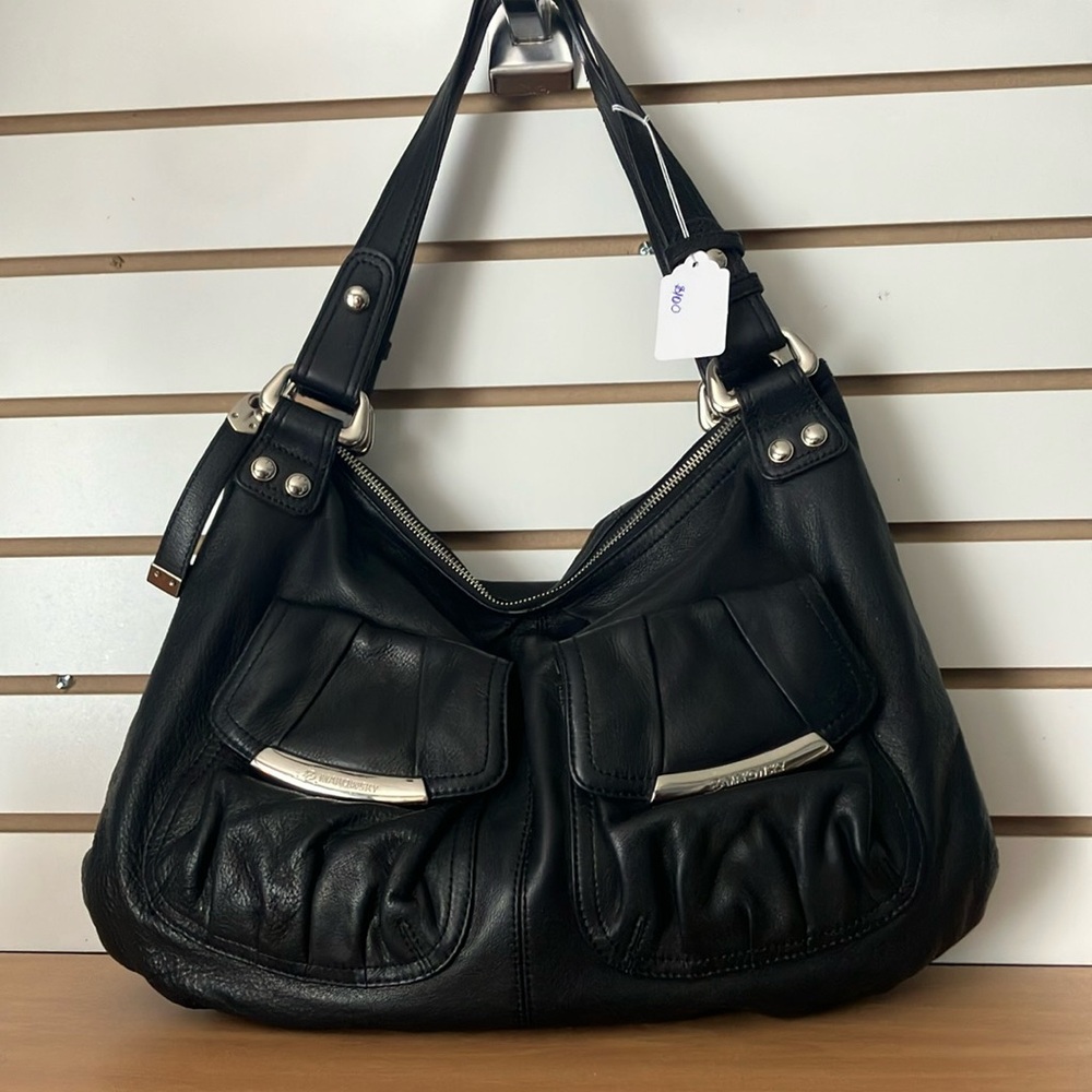 Sold B’ Makowsky Black Leather Shoulder Bag